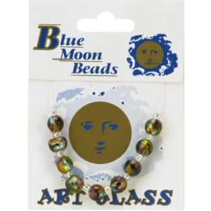  Blue Moon 8mm Glass Beads   Round 9pc Purple/Blue Foil: Arts 