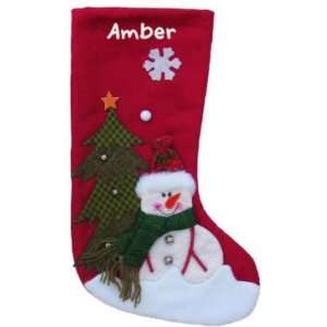   Stocking with Red Hat Personalized Christmas Stocking: Home & Kitchen