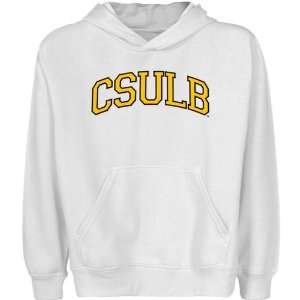  Long Beach State 49ers Youth White Arch Applique Pullover 