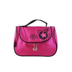  New! Adorable Daisy Love Hot Pink Cosmetic Bag with Hanger 