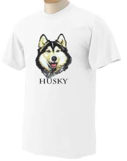 Siberian Husky Dog Picture Printed White T Shirt Ladies Men’s S M L 