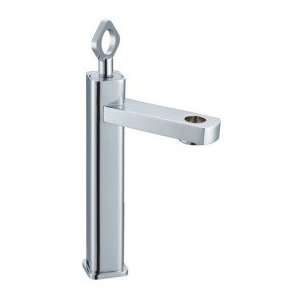   Handle Solid Brass Chrome Contemporary Bathroom Sink Faucets (Tall