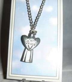 PEWTER ANGEL NECKLACE NEW 18 CABLE CHAIN RUSS BERRIE  