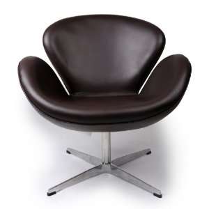  Swan Chair, Choco Brown Aniline Leather: Home & Kitchen