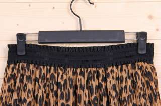  Leopard long chiffon skirt vintage maxi dress Y22800 gray sz XS S