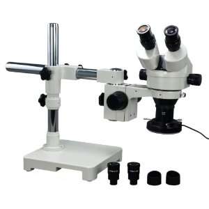    Bar Boom Stand Binocular Stereo Microscope with 144 LED Ring Light