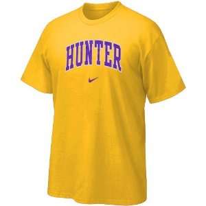  Nike Hunter College Hawks Gold Vertical Arch T shirt 