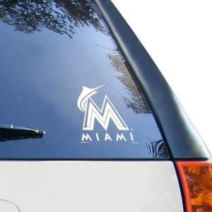  MLB Miami Marlins 8 x 8 White Logo Decal  Sports 