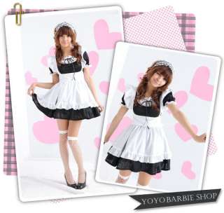 Halloween Party Beauty Sexy Maid Anime Cosplay Costume White Apron M L 