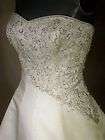 Maggie Sottero Diamond Off White Strapless Wedding Dress Bridal Gown 
