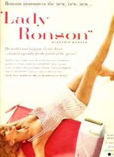 LADY RONSON SHAVER PINUP ART Vintage Ad 1956  