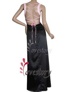 Charming Lace Black Pink Criss cross Open Back Formal Prom Dress 09236 