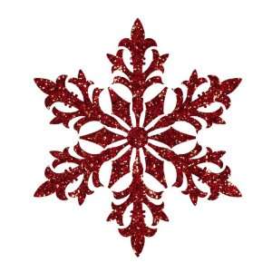   Snowflake Ornament with Metallic Red Cord Hanger: Home & Kitchen