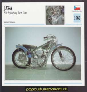 1982 JAWA 500 Speedway Twin Cam MOTORCYCLE Picture CARD  