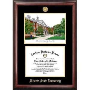  Illinois State University Gold Embossed Diploma Frame with Campus 