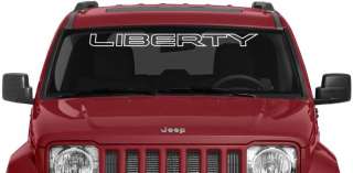 Jeep Liberty Outline Windshield Vinyl Banner Decal Sticker Logo 38 x 