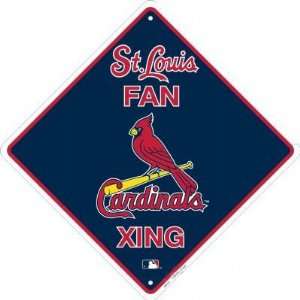 MLB Baseball 12 x 12 Metal Fan Xing Sign   St. Louis 