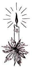 CHRISTMAS CANDLE unmounted rubber stamp #19  