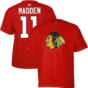   Blackhawks #11 John Madden Red Player T shirt