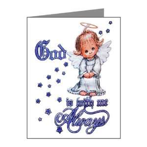  Note Cards (10 Pack) God Is With Me Always Angel 