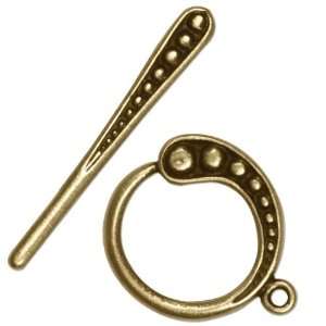  Antiqued Brass Plated Toggle Clasp Ornate Dots 20.5mm (1 