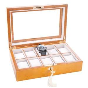  Mele & Co Luxury 10 Watch Wooden Lockable Display Box Case 