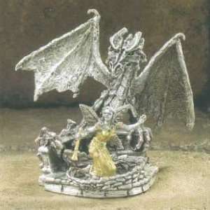   Rawcliffe Pewter Fairy & Dragon Luring Melody Figurine Toys & Games