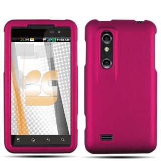 FOR LG Optimus 3D PHONE RUBBER PINK SNAP ON COVER CASE  