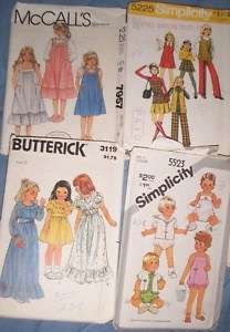 Lot of Childrens Sewing Patterns 1970s, 1980s  