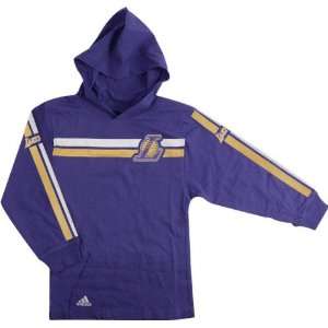  Los Angeles Lakers Youth adidas Faux Layered Hooded Crew 