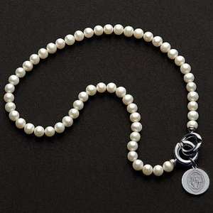 Johns Hopkins Pearl Necklace with Sterling Silver Charm:  