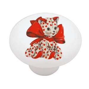  Love Cat High Gloss Ceramic Drawer Knob