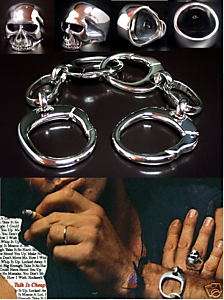 Keith Richards Skull Ring+ Caffs bracelet Replic 925sv  