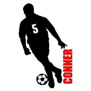 SOCCER GIRL WITH CUSTOM NAME/NUMBER.WALL ART STICKERS DECAL SOCCER 