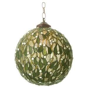   Mistletoe   One Light Ball Pendant, Green Finish