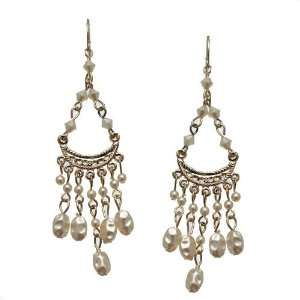  Jyoti Gold pearl Drop Hook Earrings Jewelry