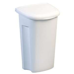   Quart Rectangular Wastebasket with Lift Top Lid, White