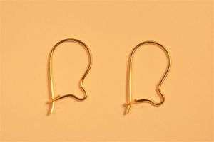 pairs 14K Solid Gold Kidney wire Earrings 19 mm  