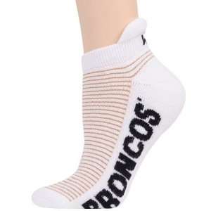   Broncos Ladies White Gold Striped Ankle Socks: Sports & Outdoors