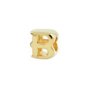    Sterling Silver Gold Plated Reflections Letter B Bead: Jewelry