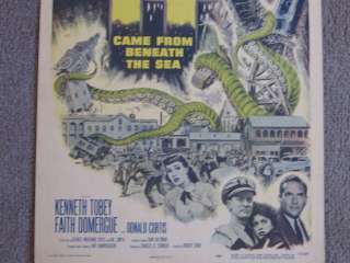 IT CAME FROM BENEATH THE SEA 1955 ORIGINAL WINDOW CARD MOVIE POSTER 