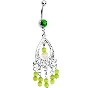  Green Gem Katya Chandelier Belly Ring: Jewelry