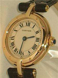 Super Nice Womens Solid 18K Gold Cartier Swiss Made Designer Watch 
