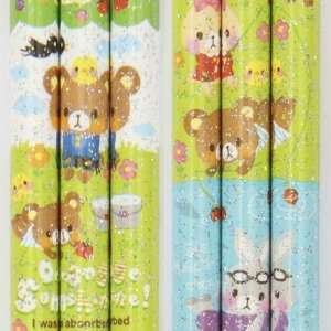  kawaii animals wooden pencil with glitter from Japan Toys 