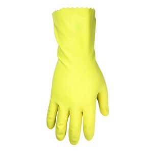  Custom Leathercraft 2300M Household Yellow Latex Gloves 