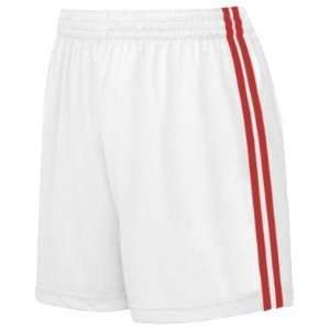  Adult Womens Lazio Soccer Shorts WHITE/SCARLET WL: Sports 