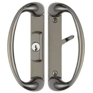Cambridge Sliding Door Handle with External Keylock in Black Chrome 