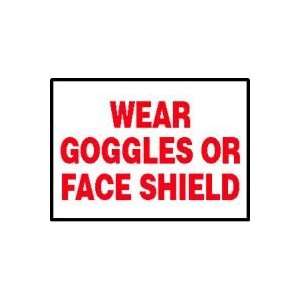 Labels WEAR GOGGLES OR FACE SHIELD Adhesive Dura Vinyl   Each 3 1/2 x 