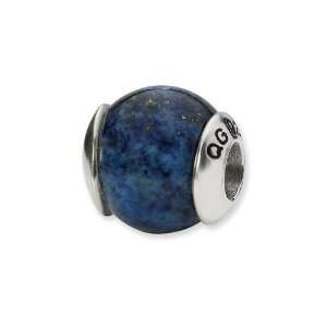   (tm) Sterling Silver Lapis Stone Bead / Charm: Finejewelers: Jewelry