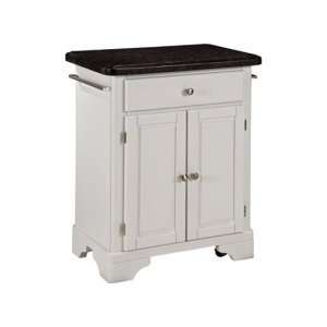   Styles Furniture Salmon Granite Top on White Cabinet